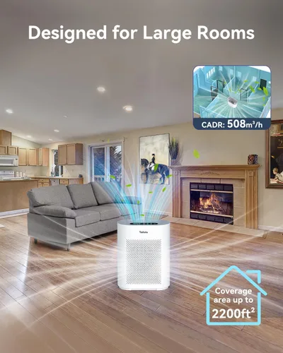 Miniatura 3 de Tailulu HQKJ-180 - Purificadores de aire para habitación grande de hasta 2200 pies cuadrados, sensor de calidad del aire PM2.5, modo de sueño de 20