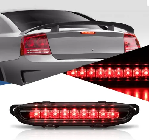Auto Dynasty Luz de freno trasera completa LED de montaje alto en el centro 3ª tercera luz de cola Compatible con Charger 2006-2010, carcasa negra