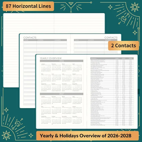 Miniatura 5 de Agenda 2026-2027 - Agenda académica 2026-2027, julio 2026 - junio 2027, 5.75 x 8.25 pulgadas, planificador semanal y mensual 2026-27, agenda de piel