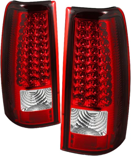 Spyder Auto ALT-ON-CS03-LED-RC Chevy Silverado 1500/2500/3500 y GMC Sierra 1500/2500/3500 Luz trasera LED Roja/Transparente, mediana Rojo (Red Clear)