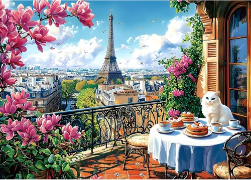 Rompecabezas de 1000 Piezas para Adultos en Oferta, Rompecabezas de Almuerzo Bajo París para Adultos, Rompecabezas de Arte Desafío Imposible, para