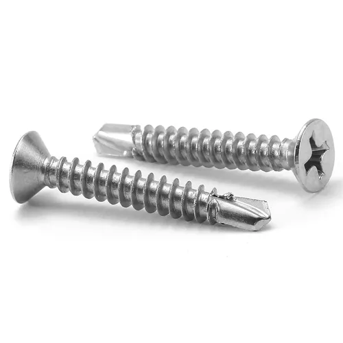 Tornillos de chapa metálica #8 x 1-1/4 pulgadas, 100 tornillos Tek de cabeza plana de acero inoxidable 410, tornillos autorroscantes rápidos por SG