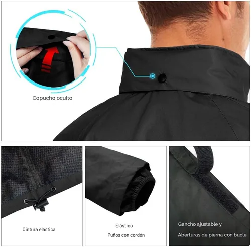 Miniatura 5 de Traje de lluvia TIDEWE, impermeable, transpirable, ligero, 2 piezas