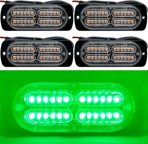 Miniatura 15 de Barra de luz estroboscópica ámbar impermeable de 12-24 V, 20 LED, con 32 intermitentes diferentes para automóvil, camión, SUV, camioneta, 4