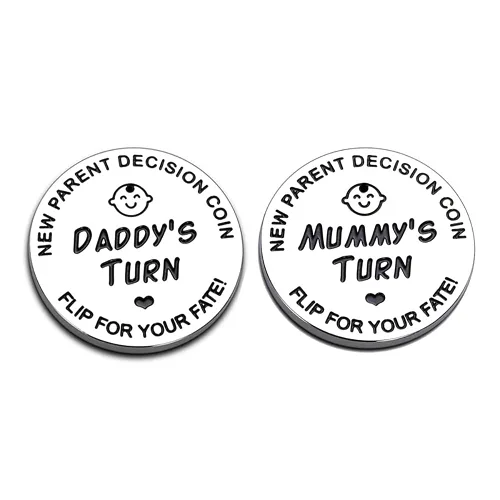 Regalos divertidos para papá y mamá, moneda divertida para tomar decisiones, nuevo regalo de bebé para padres, mamá, papá, embarazo, mujeres,
