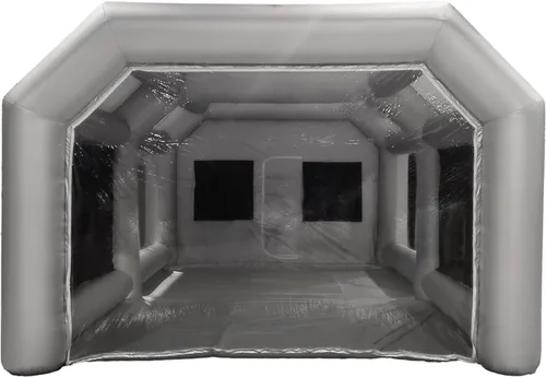 Miniatura 2 de Cabina de pulverización inflable con filtro de aire de 26 x 15 x 10 pies, cabina de pintura para coche, cabina de pintura portátil, estación