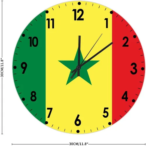 Miniatura 215 de Cheyan Reloj de pared con bandera de Canadá de 12 pulgadas, silencioso, sin tictac, de PVC, funciona con pilas, reloj redondo decorativo, regalo