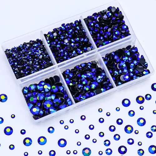 Miniatura 9 de 3000 PIEZAS de Brillantes de Resina con Dorso Plano, 2mm 3mm 4mm 5mm 6mm Rosa Claro AB, Brillantes de Resina en Gel con Dorso Plano para Vasos