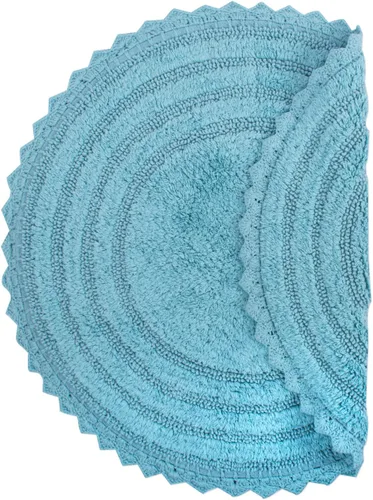 Miniatura 5 de DII Crochet Collection - Tapete de baño reversible, redondo, 27.5 pulgadas de diámetro, color azul camafeo Azul Cameo