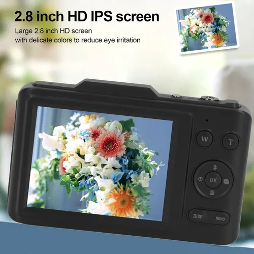 Miniatura 5 de Cámara digital 4K, cámaras de pantalla IPS HD de 48 MP de 2.8 pulgadas para fotografía, enfoque automático y antivibraciones, cámara compacta