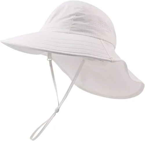 Miniatura 99 de Sombrero de verano para niños pequeños con solapa para el cuello, impermeable, sombrero de natación para niños, protección UV, sombrero de playa