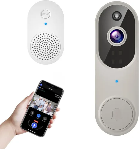 Timbre inalámbrico de 1080p para seguridad del hogar, funciona con pilas, vista en vivo, almacenamiento en la nube, detección humana AI, visión