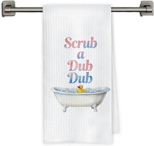 Chicimln - Divertidas toallas de mano de goma para baño, estilo bohemio, para bañera, pato amarillo, toallas de mano decorativas para niños y niñas,