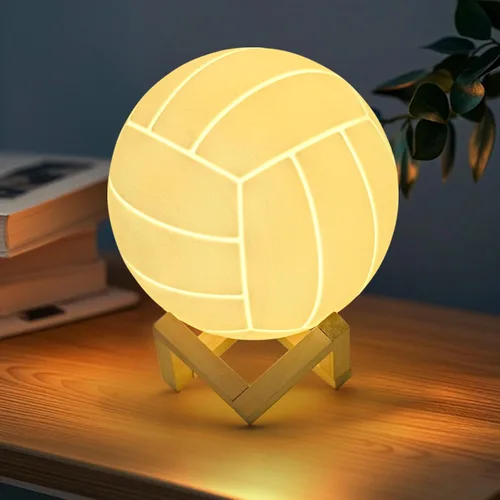 Miniatura 9 de Mydhall - Luz nocturna 3D de voleibol con control remoto, lámpara de mesa de 16 colores, regalos para papá, hombres, niños y fanáticos