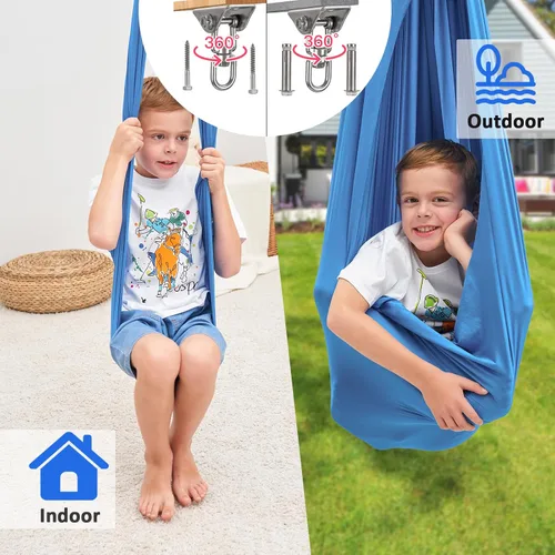 Miniatura 6 de Columpio sensorial, columpio de terapia para niños con necesidades especiales (herramientas incluidas), columpio sensorial para TDAH, autismo
