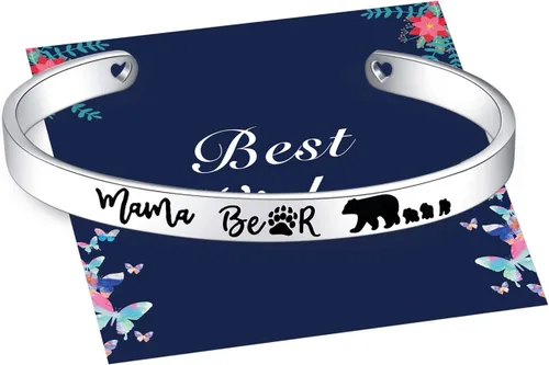 Miniatura 13 de Veeshy Pulseras de puño de mamá osa con cachorros para mujeres
