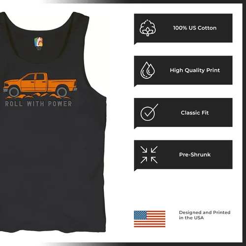 Miniatura 170 de Tee Hunt Camisetas gráficas y camisetas sin mangas para hombre Roll with Power Pickup Truck