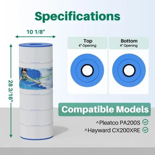 Miniatura 2 de TOREAD Cartucho de filtro Cx200xre, repuesto C200s, compatible con cartucho de filtro Hayward c200s, Cx200xre, Hayward SwimClear C200S, Ultral-D5