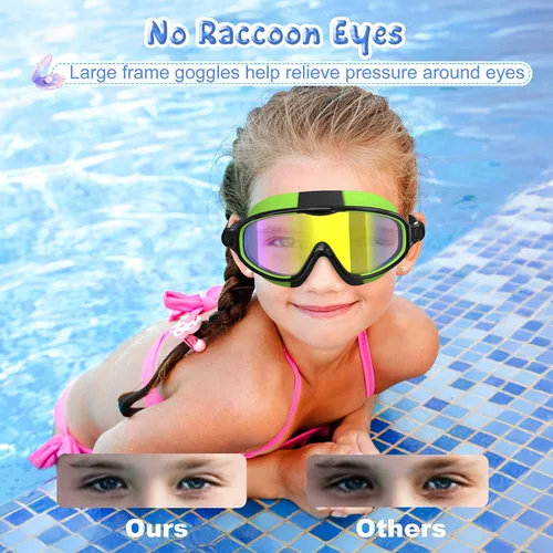 Miniatura 5 de VegoVia - Paquete de 2 gafas de natación para niños, gafas de natación antivaho con protección UV, de visión amplia, para niños de 3 a 15 años