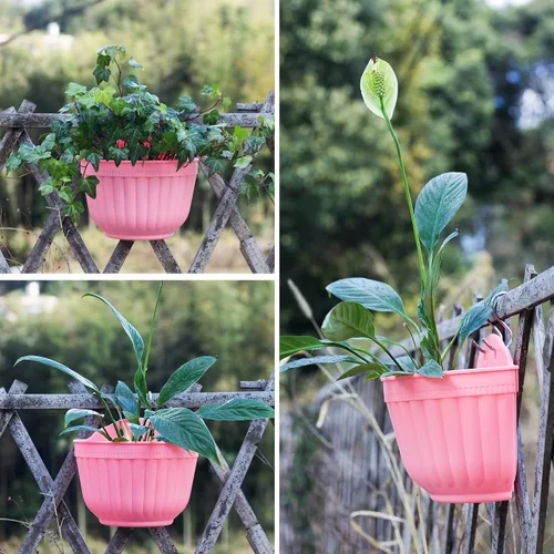 Miniatura 6 de Maceta de resina colorida para colgar en la pared, 8 unidades, maceta vertical para jardín, sala de estar, ventana, colgar en interiores