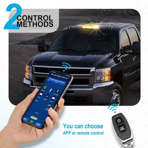 Miniatura 2 de Barra de luz estroboscópica mini recargable con control APP Agrieyes, luz de baliza LED magnética inalámbrica