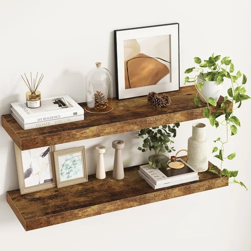 Miniatura 38 de Fun Memories Estantes flotantes – Estante de pared de 9.3 pulgadas de profundidad para decoración y almacenamiento – Estantería de exhibición