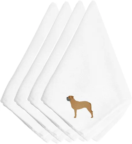 Miniatura 55 de Caroline's Treasures BB3448NPKE Affenpinscher - Juego de 4 servilletas bordadas, lavables, suaves, duraderas, servilletas de mesa para hotel