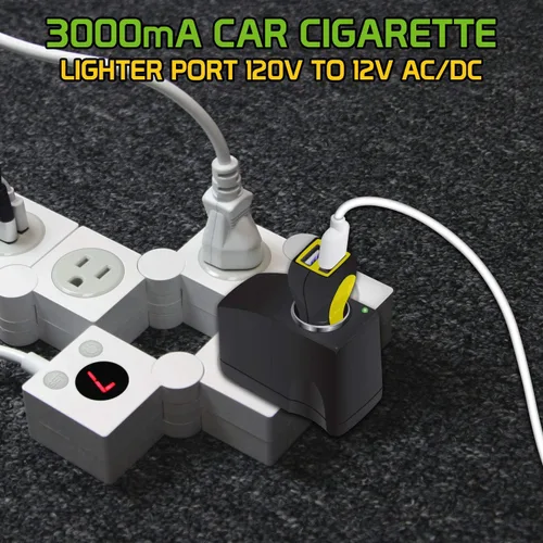 Miniatura 4 de Cellet Convertidor de salida de CA a CC de 12 V. Alimentación CA/CC 110 V - 120 V CA a 12 V CC Convertidor de potencia para encendedor
