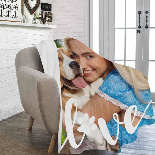 Miniatura 3 de M YESCUSTOM Manta personalizada con imagen y texto, manta personalizada de collage de fotos, mantas de vellón personalizadas para regalo de 1 imagen