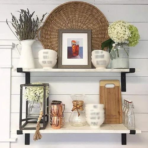 Miniatura 6 de Soporte para estante de hierro forjado, soporte para estante flotante, soporte de pared para estantería, soporte para estante de almacenamiento