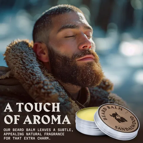 Miniatura 2 de Striking Viking Bálsamo para barba para hombre, aroma de sándalo, 2 onzas, acondicionador para barba sin enjuague y bálsamo para peinar - Fabricado
