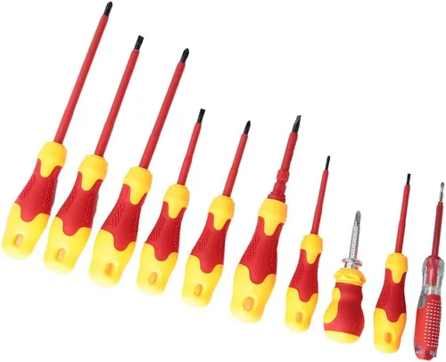 Miniatura 5 de Jeanoko Juego de destornilladores eléctricos aislados multifuncionales de 1000 V, 10 Uds. con ranura para destornilladores, herramientas