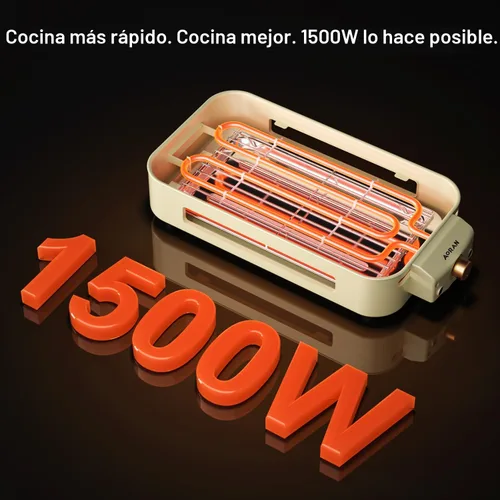 Miniatura 4 de AORAN - Parrillas eléctricas para interiores sin humo, parrilla de interior versátil sin humo para cocinar en casa, con parrillas de interior Blanco