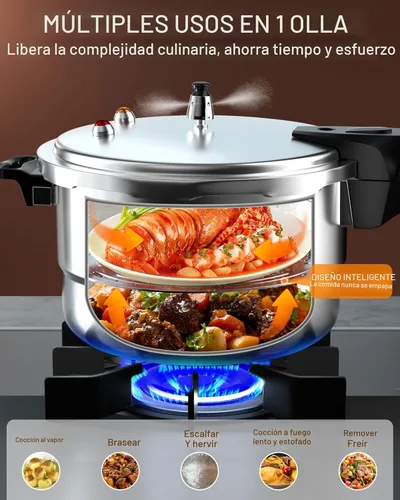Miniatura 3 de WantJoin Olla a presión de aluminio de 4 cuartos con válvula de liberación y múltiples dispositivos de protección, recipiente a presión compatible