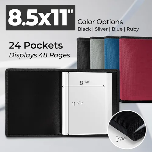 Miniatura 2 de Dunwell Art Portfolio - Carpeta de 8.5 x 11 pulgadas (negro), papel de montaje, carpeta de cartera para obras de arte, carpeta de arte de 8.5 x 11