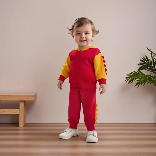 Miniatura 198 de Conjunto de ropa de otoño e invierno para bebé y niño, sudadera larga con capucha y pantalones para niños pequeños, 6, 12, 18, 24 meses, 2T