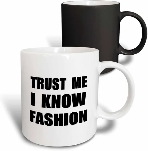 Miniatura 10 de 3dRose Trust Me I Know Fashion - Fun Fashionista And Designer Humor - Taza divertida, 11 onzas, color negro