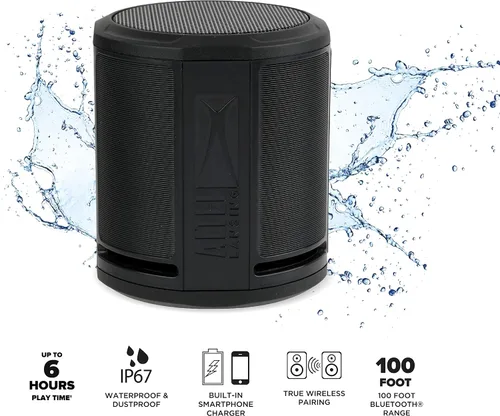 Miniatura 2 de Altec Lansing HydraMicro - Altavoz Bluetooth impermeable, ligero y portátil para viajes y uso al aire libre, negro