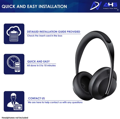 Miniatura 7 de AHG nc 700 - Almohadillas de repuesto compatibles con auriculares Bose nc700/auriculares con cancelación de ruido Bose 700 (negro). Piel sintética