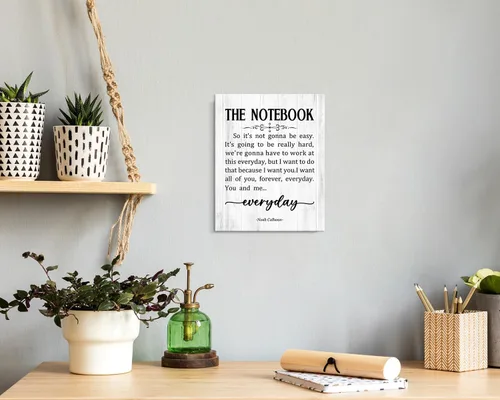 Miniatura 3 de The Notebook - Arte de pared enmarcado, letrero con cita romántica, página de libro inspirador, carteles de granja para ella o él, 8 x 10 pulgadas