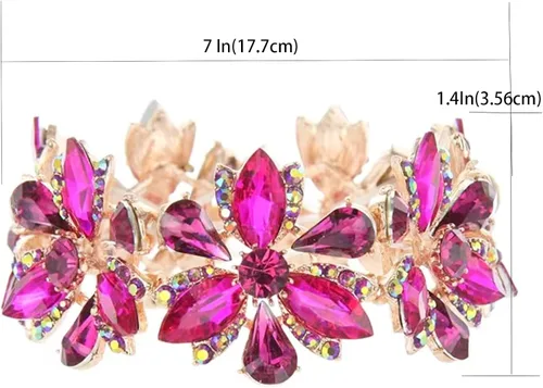 Miniatura 5 de Pulsera elástica de cristal con forma de marquesa, elegante, con forma de lágrima, joyería para novia