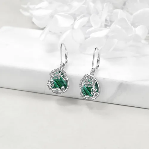 Miniatura 283 de Aretes colgantes con forma de lágrima de filigrana de piedra lunar de plata de ley 925 con cierre de palanca para mujer, regalos de joyería