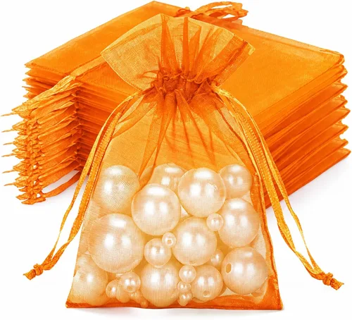 Miniatura 9 de joycraft 50 bolsas de organza amarillo limón – 2.7 x 3.5 pulgadas, bolsa de malla transparente para joyas, pequeña bolsa de favor de fiesta