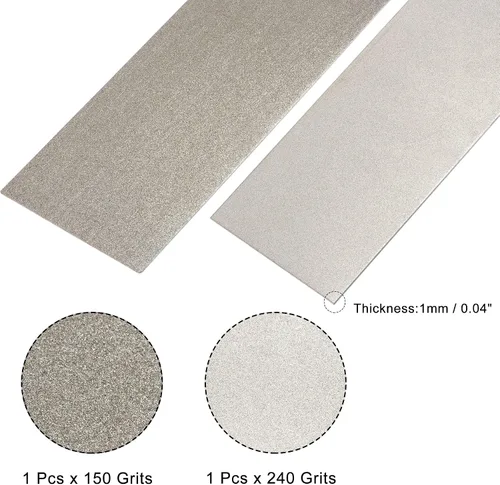 Miniatura 3 de uxcell Piedra de afilar de diamante para afilar, 6.693 in x 2.953 in, grano 150, afilador de grano 240, placa de molienda, juego de herramientas