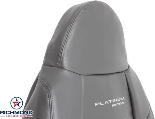 Miniatura 4 de Richmond Auto Upholstery - Driver Side Lean Back Leather Seat Cover, Gray (Compatible with 2001 Ford F250 Platinum Edition)