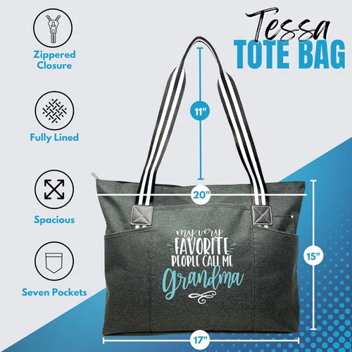 Miniatura 29 de Brooke & Jess Designs Bolso de mano para la abuela – Bolso de lona resistente con cremallera y bolsillo interior para la abuela para uso diario