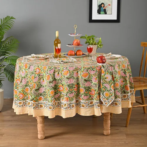 Miniatura 43 de Funda de mesa impresa a mano con diseño exquisito, tela de algodón premium, perfecta para comedor y decoración, mantel de mesa