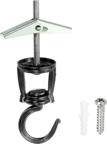 YOKIVE Juego de 4 ganchos para colgar en el techo, gancho giratorio con tornillos de montaje para plantas colgantes, ideal para oficina, hogar, uso