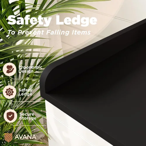 Miniatura 3 de Avana Encimera de lavadora y secadora de madera maciza 100% natural, encimera de lavandería de pino negro con bordes elevados, encimera de 54 x 27.5