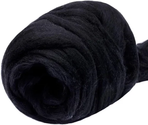 Miniatura 28 de 3.53 oz lana Roving, suministros de fieltro de lana, lana pura, hilo grueso, hilado de lana giratoria para fieltro de aguja, fieltro húmedo, Blanco